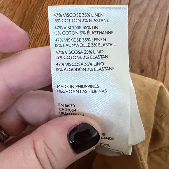 Anthropologie Colette by Maeve Cropped Wide-Leg Cotton Blend Pant- Size 32 - Picture 5 of 5